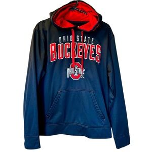 Scarlett & Gray Ohio State Buckeyes Authentic Hoodie Unisex Sz Medium Black